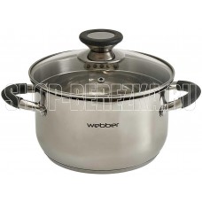 WEBBER BE-372/2 Кастрюля из нерж стали со стеклянной крышкой (d=18; 2,7 л) (8)