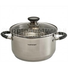 WEBBER BE-374/2 Кастрюля из нерж стали со стеклянной крышкой (d=22; 4,7 л) (4)