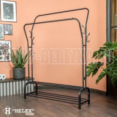HELEX Двойная напольная вешалка для одежды W-21, чёрная