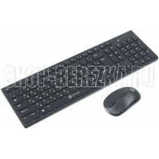 OKLICK Клавиатура + мышь Оклик 220M клав:черный мышь:черный USB беспроводная slim Multimedia (1062000)