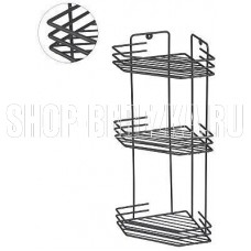 РЫЖИЙ КОТ Полка угловая трёхъярусная 20,5*20,5*52 см (термопластичное покрытие) графит (310870)