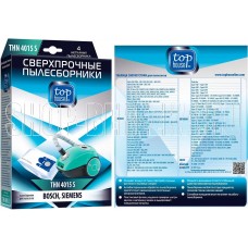 TOP HOUSE THN 4015 S Сверхпрочные нетканые пылесборники с антибактериальной обработкой, 4 шт (392470)