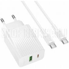 BOROFONE (6941991122903) BAS76Aia 1USB+1Type-C 3.0A PD30W+QC3.0 White