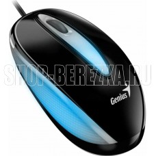 GENIUS Мышь проводная DX-Mini /1000 dpi/BlueEye/3 кнопки/для 2 рук/RGB/USB/кабель 1,5м/черный (31010025400)