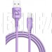 DEFENDER (87106VIO) F207 TypeC 1м,2.4А,силикон, фиолетовый