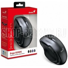 GENIUS Мышь беспроводная Ergo 8200S /бесшумная/1200 dpi/BlueEye/5 кнопок/USB-приемник/2,4 ГГц/батарея AA/черный (31030029400)