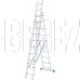 СИБРТЕХ Лестница, 3 х 10 ступеней, алюминиевая, трехсекционная, 97820