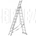 СИБРТЕХ Лестница, 3 х 10 ступеней, алюминиевая, трехсекционная, 97820