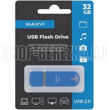 MAXVI P3 32GB sky blue, монолит с колпачком, ABS пластик, USB 2.0