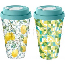 HOMVER Sicily Lemon с крышкой 550мл с декором с клапаном (зеленый) 223112418/05