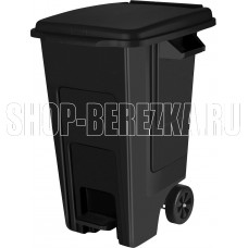 SPIN&CLEAN SC700921028 Freestyle для мусора с крышкой, на колесах, с педалью, 130л (PP), черный