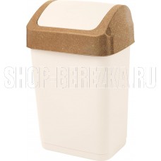 SPIN&CLEAN SC480311000 Wood для мусора 12л с крышкой-маятником, сливочный/бук