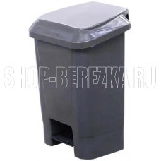 ТАРА.РУ МКТ 30 серый ПП мусорный полимерный 30л., в комплекте, с педалью, с пакетодерж. (37802)
