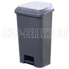 ТАРА.РУ МКТ 60 серый ПП мусорный полимерный 60л., в комплекте, с педалью, с пакетодерж. (37806)