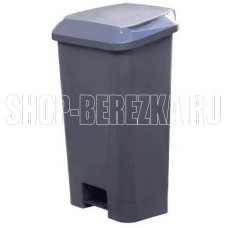 ТАРА.РУ МКТ 80 серый ПП мусорный полимерный 80л., в комплекте, с педалью, с пакетодерж. (37803)