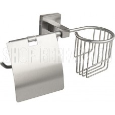 GFMARK 87244 Держатель освежителя воздуха и туалетной бумаги с экраном, из нержавеющей стали, с квадратным основанием, цвет САТИН