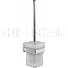 GFMARK 84162 Ёрш для унитаза, стеклянный, с креплением к стене, на квадратном основаниии, цвет ХРОМ