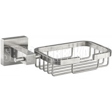 GFMARK 87007 Мыльница металлическая, решётка, с креплением к стене, из нержавеющей стали, с квадратным основанием, цвет САТИН