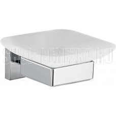 GFMARK 84004 Мыльница стеклянная с креплением к стене, на квадратном основании, цвет ХРОМ