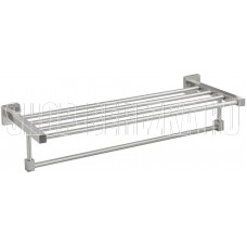 GFMARK 87142 Полка для полотенца с опорой, большая, из нержавеющей стали, с квадратными основаниями, цвет САТИН
