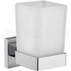 GFMARK 84005 Стакан стеклянный с креплением к стене, на квадратном основании, цвет ХРОМ