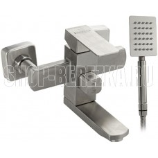 МАГНУС 9226 Смеситель для ванны, короткий излив, шаровый, квадратный корпус, из нержавеющей стали марки 304, цвет САТИН