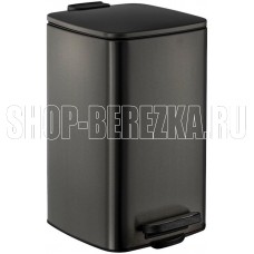 САНАКС 10858 Ведро из нержавеющей стали, с педалью, квадратное, 8 литров, крышка микролифт, цвет ГРАФИТ