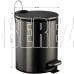 САНАКС 10505 Ведро из нержавеющей стали, с педалью, круглое, 5 литров, плоская крышка микролифт, цвет ГРАФИТ