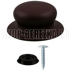 MULTIDOM Ручка для крышки с саморезом (коричневая). Диаметр 6 см. (только кратно упаковке) МГ76-279