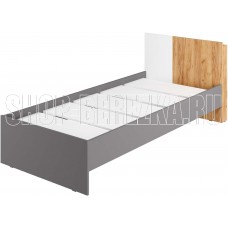 МЕБЕЛЬ-КОМПЛЕКС К.0002.07 Кровать 2000*900 Трио/Дуб золотой крафт/Белый/Серый шифер (3 кор.)