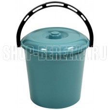MULTIDOM Ведро 10л с крышкой (бирюзово-синий). Размер 27,5х30х28 см 21 055