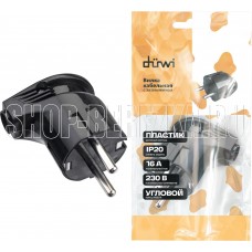 DUWI (30470 8) Вилка пластиковая, угловая, с заземлением, 16А, 230В, IP20, черный