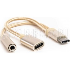 АТОМ (31041) USB Type-C-3,5 Jack/USB Type-C , золотой