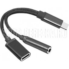 АТОМ (31042) USB Type-C-3,5 Jack/USB Type-C, черный