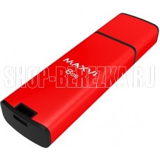 MAXVI MP2 8GB красный, монолит с колпачком, ABS пластик + металл, USB 2.0
