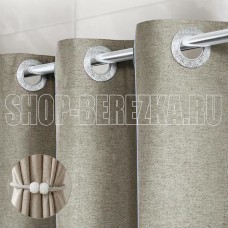 САНАКС 05-12 тканевая, с большими люверсами, 180х180 см, цвет ТЁМНО-БЕЖЕВЫЙ
