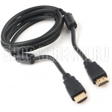 CABLEXPERT (19443) CCF2-HDMI4-6, 19M/19M, v2.0, медь, двойной экран, позол.контакты, 2 фер.кольца, 1.8м, черный, пакет