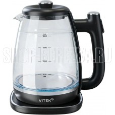 VITEK Чайник электрический VT-WK1074 1.7л. 1800Вт черный корпус: стекло