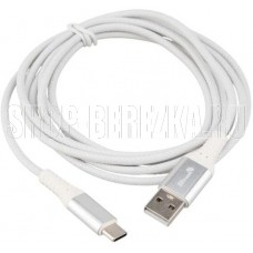 ELTRONIC USB кабель для USB Type-C 2.0м ( 1-35) 3A/60W TPE оплетка (белый) в пакете