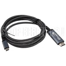 ELTRONIC Кабель Type-C to HDMI 2.0м ( 1-63) 8к 60Гц нейлоновая оплетка (серый)