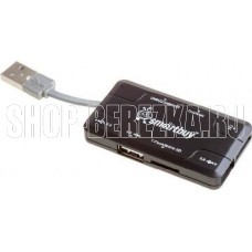 SMARTBUY (SBRH-750-K) хаб + картридер черный