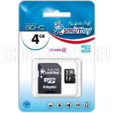 SMARTBUY (SB4GBSDCL4-01) MicroSDHC 4GB Class4 + адаптер